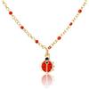 Sakrami Collana in Argento 925 con Coccinella Smaltata - Kids Collection + Confezione regalo personalizzata - per Bambina e Ragazza - idea regalo per nascita,natale, battesimo, comunione, compleanno
