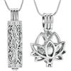 VCCWYQK Gioielli per ceneri - fiore di loto cenere, collana con ciondolo a forma di cenere con mini Keepsake Urn Memorial, One size, Acciaio inossidabile, Non pietra preziosa