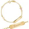 Sakrami Bracciale Argento 925 Bimba Piastrina Personalizzabile con Nome e Angioletto Smaltato Kids Collection + Confezione Regalo Personalizzata - Braccialetto per Nascita Comunione o Battesimo