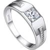 Suplight Anello Uomo e Donna in Argento 925 Diamante/Nero/Blu per Matrimonio e Fede Nuziale Zirconia Cubica - Misura 12-30 - Confezione Regalo