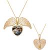 GBTROEY Collana con medaglione con foto personalizzata, collana con ciondolo con immagine a forma di ali di angelo, regali di gioielli commemorativi per le donne della mamma