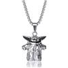 Disney Star Wars Mandalorian The Child Men's Stainless Steel 3D Pendant Necklace, 22" Box Chain