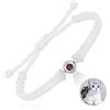 Auinniuz Bracciale con foto in argento sterling - Design con corda intrecciata a mano - Bracciale ricordo personalizzato per lui/lei White