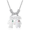 Glimmerday Collana Personalizzata con Pietre Portafortuna, Regali per la Famiglia, Collana con Nome Inciso Personalizzato per Coppia con Bambole Portafortuna