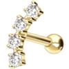PIERCINGLINE Piercing per orecchio in oro 14 carati Moissanite, 4 pezzi, oro rosa, nero, oro, argento, nicht zutreffend, oro, Moissanite