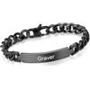 XUANPAI Bracciale Uomo Personalizzato con Dedica - Braccialetto in Acciaio Inossidabile Argento, Oro o Nero con Incisione del Nome Regalo per Natale ed Anniversario di Matrimonio