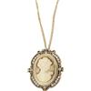 Qcbuegof Collana con Ciondolo Ovale a Cammeo con Strass di Cristallo Gioiello Vintage Fatto a Mano Valorizzatore Elegante dell'Outfit Ciondolo Multi Strato Decorato con Cristalli, Misura unica