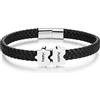 Jeweidea Bracciale Pelle Uomo Bracciale personalizzato con nome incisi Braccialetto con perline per papà/ragazzi/Famiglia Amicizia Partner Bracciali Gioielli Uomo Regali Uomo Compleanno