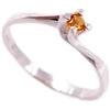 Gioielli Aurum - Anello Solitario da Donna in Argento 925 con Quarzo Citrino Pietra Naturale Semipreziosa