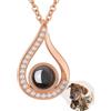 Auinniuz Collana In Argento Sterling Con Foto Nascosta - Collana Con Proiezione Di Immagini Personalizzate - Falle Un Regalo A Sorpresa Oro Rosa