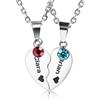 OTXIXTO Collana Puzzle Cuore Personalizzata per Uomo Donna - Collana Abbinamento per Coppie in Acciaio Inossidabile con Incisione Nome/Data e Pietra di Nascita