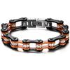 Joielavie Braccialetto per bicicletta e moto con strass in acciaio inossidabile con diamanti sintetici, stile punk e biker, catena da uomo, colore: arancione