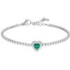 Luca Barra - Luca Barra bracciale tennis donna in acciaio con cuore con zirconi verdi e bianchi BK2928 - BK2928