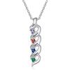 Lam Hub Fong Personalizzata Collana Donna Argento 925 Collana con 2-7 Nome e Pietra di Nascita Regalo per Natale Festa Della Mamma San Valentino