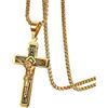 OIDEA Collana Uomo Catena Acciaio Inossidabile Pendente Croce Gesu` Oro