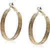 GUESS Orecchini a cerchio in argento, Misura unica, Oro rosa