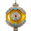 Tibetan Silver Collana Donna Tibetana - Pendente Ambra - Amuleto Spirituale Boho - Gioielli Etnici Artigianali - Pietra Nascita Novembre - Regalo Femminile