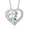 Glooraca Collana con ciondolo a forma di cuore, regalo personalizzato per mamma, nonna, regalo per festa della mamma, compleanno, Misura unica, Ottone, Zirconia cubica