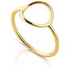 ZELYA Anello da donna in argento placcato oro 925/858 14 K, delicato e minimalista, moderno, rotondo, set regalo per donna, scatola personalizzata, tutte le misure, anello cerchio rotondo, Argento