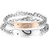 OIDEA Bracciale Braccialetto per Coppia Lovers Braccialetto in Acciaio Inox with Wish Love And Happiness Puzzle Cuore Mosaico zircone Regalo per Amante Nero Oro (1 Coppia)
