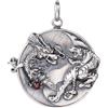 ForFox Ciondolo Drago e Tigre in Argento Sterling 925 Ciondolo Yin Yang Feng Shui per Uomo Donna