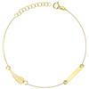 Sakrami Bracciale in Oro 9kt con Ala di Angelo e Piastrina Incidibile con Nome - Colore Oro Giallo + Confezione regalo Personalizzata - per Compleanno Anniversario Comunioni e Cresime Regalo di Natale