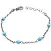 Damiano Argenti Bracciale in Argento Sterling 925 con Pietra Turchese Argento