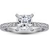 Gualiy Anelli in Argento Sterling, Anelli Fidanzamento Donna Argento Princess Cut Zircone Cubica Taglia 6,75-22