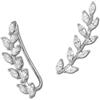 SilberDream GSO429W - Orecchini Ear Cuff a morsetto in argento 925, con Zirconia a forma di foglia
