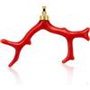 gioiellitaly Ciondolo Ramo Corallo Rosso naturale Pendente Rametto Montatura Argento 925 dorato Gioiello Artigianale vintage Torre Del Greco