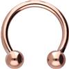 PIERCINGLINE Piercing ferro di cavallo n titanio, per orecchio, naso, labbro, 1,2mm spessore della barra 8mm Diametro nterno, colore: oro rosa. T