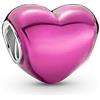 PANDORA Ciondolo Moments a forma di cuore in argento Sterling con smalto trasparente color ciliegia pallida