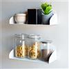 MILUKA Set 2 Mensole da Muro design 40 cm in metallo Bianco | Libreria da Parete Sospesa | Scaffale Modulare Invisibile Porta Libri, CD | Salvaspazio per la Casa