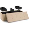 Blumtal panca contenitore + 2 scatole extra - panca camera da letto 110x38x38 cm - cassapanca contenitore da interno - panche contenitori - panca contenitore camera da letto - cassa panca - in beige