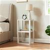 [en.casa] Tavolino da Divano con Ripiano Comodino Consolle Scaffale Basso Multifunzionale Tavolo Basso Laterale 55x30x30 Bianco