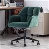 chairus Sedia da Ufficio in Velluto Sedie da Scrivania con Ruote, Verde | Sedia Imbottita Regolabile in Altezza con Schienale Trapuntato Poltroncina con Braccioli per Ufficio/Studio/Computer