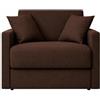Generico Poltrona Letto Salvaspazio con Materasso 18 cm - Vari Colori e Tessuti (Marrone)