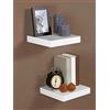 Kasahome Mensola da Muro Quadrata Bianca Pensile da Parete Arredamento Casa Mensole Scaffali in Legno MDF con Staffa a Scomparsa Viti per Montaggio 25x25 cm