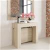 VE.CA.s.r.l. VE.CA - Tavolo Allungabile Kilka, Made in Italy - Console Allungabile con Porta Prolunghe fino a 3 Metri, 14 Posti - Arredo Moderno da Sala da Pranzo, Salvaspazio 90x40x77 (Quercia Sherwood, 14 Posti)