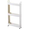 DHABC Carrello di Stoccaggio 3-Livello, 10cm Carrello Portaoggetti Scaffale con Ruote, Carrellino Salvaspazio per Cucina Bagno Lavanderia Sedili Stretti, Bianco (Size : 3 Layers - Heighten)