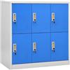 vidaXL Armadietto con Chiave Grigio Chiaro e Blu 90x45x92,5 cm Acciaio