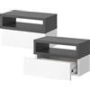 Vicco Comodino camera da letto Urbano, Antracite 45 x 28 cm | Set di 2, montabile a parete per un utilizzo salvaspazio in camera da letto