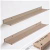 MILUKA Mensole da Parete 70x10 cm Set di 2 Beige Sand - Mensole Sospese Design Moderno per Decorazione, Fissaggio a Scomparsa