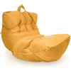 Aiire Pouf Poltrona Design XXL - Puffo per Sedersi in Velluto Persiano Premium Imbottito per Camera da Letto, Gaming o Relax - Puff a Sacco Moderno per Adulti o Bambini Giallo