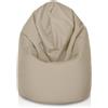 Bepouf - Pouf a Sacco Morbido in Poliestere con Imbottitura in Palline di Polistirolo, Poltrona a Sacco Adatta per Camera e Salotto - Dimensione Mega 135Hx85, Colore Beige