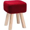 Totò Piccinni Pouf Sgabello poggiapiedi con gambe in legno (Velluto Bordeaux, Quadrato h 34,5)