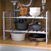 LANTUS Mensola sotto lavello, portaoggetti da cucina allungabile per lavello, supporto fino a 20 kg, plastica, 38-70 x 26 x 38 cm (grigio)
