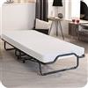 Beautissu Brandina Pieghevole con materasso singolo 90x200 cm Venetia - letto ospiti con doghe in legno - lettino pieghevole con fodera antipolvere protettiva - letto con ruote comodo e resistente