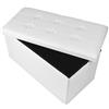 VIRSUS 1 Pouf Cassapanca Poggiapiedi con seduta imbottita, dimensioni 80x40x40 contenitore grande, Panca Sgabello arredo casa in similpelle Vari Colori (Bianco)