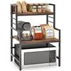 COSTWAY Supporto per Microonde a 3 Ripiani, Organizzatore da Cucina Industriale con 2 Mensole Aperte, Porta Spezie Salvaspazio con Struttura in Metallo, Carico 50 kg, 52x42x78 cm